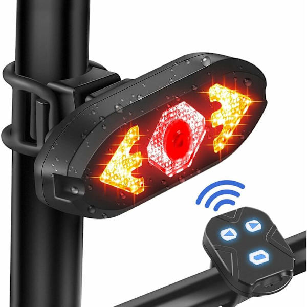 Kaukosäätimellä varustettu polkupyörän takavalo LED-vilkku, USB-ladattava takavalo, pyöräilyturvallisuuden varoitusvalot