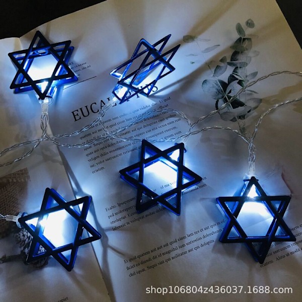 LED-ljusslinga Candlemas-dekoration färgglada lampor batteridrivna modeller, stjärnmodell, (3m)