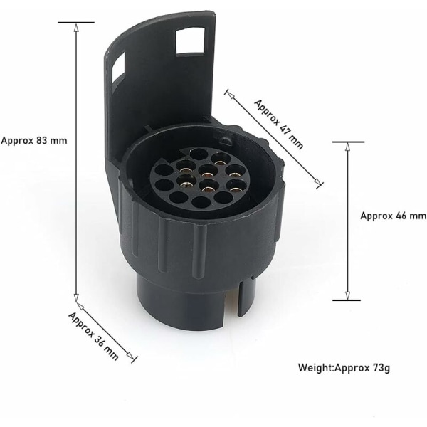 7/13 Tilhengerkontakt Adapter 7 til 13 Pins Hengerpluggkontakt 7-polet til 13-polet for Bilhenger, Traktor, Caravan, Sykkelstativ