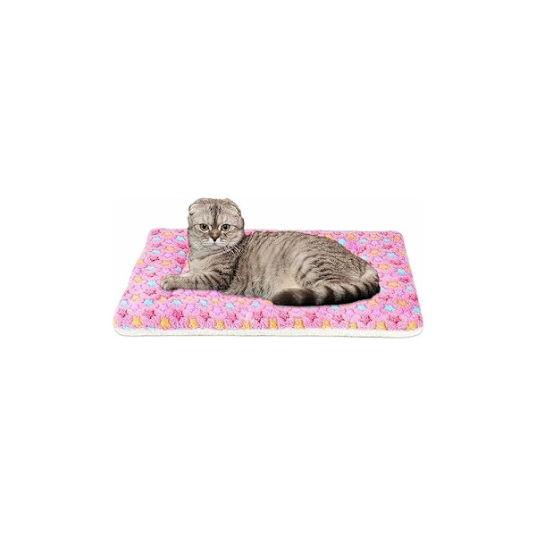 Dækken til kæledyr, Premium Fluffy Flannel pude, blødt og varmt underlag til hunde og katte, lille størrelse, lyserøde stjerner