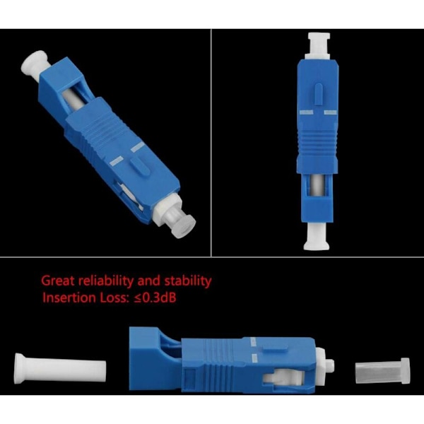 Fiberoptisk adapter, SC hann til LC hunn Single Mode Fiberoptisk hybrid optisk konverter for nettverk og optisk kommunikasjon