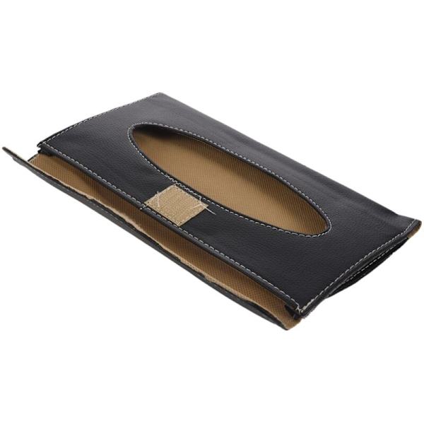 Auto'S Tilbehør Holder Klips Pu Papir Serviett Tissue Boks Solskjerm For Bil Lær Svart Beige