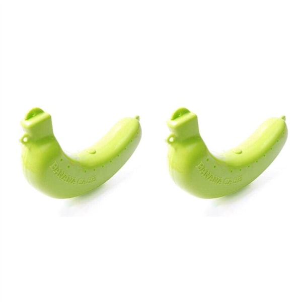 2 st Söt Frukt Banan Skyddslåda Hållare Fodral Lunch Förvaringsbehållare Köks Plastverktyg