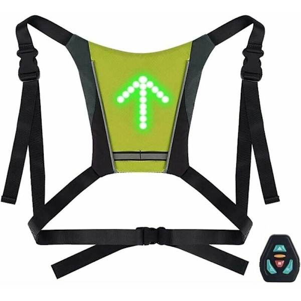 USB-oppladbart LED-sykkelvest med 48 LED-lys, LED-sykkellys Refleksvest med 4 moduser retningsindikator, sykkeltøy for sykling