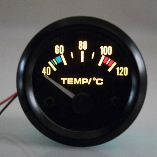 Bil vandtemperaturmålersæt sort LED Universal bilvandtemperaturmåler 101,6-120° skiver (Diameter 52 mm)