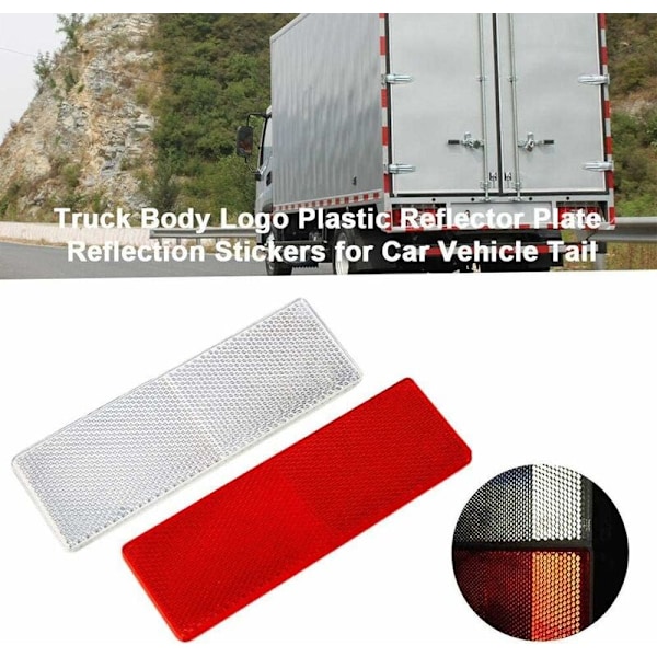 12 st lastbilsreflektorer, reflekterande varningsskylt, universell plast röd/vit reflektor markör för släpvagn (2 färger)