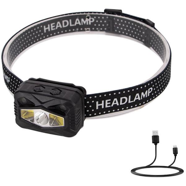 Kevyt ja helppo kantaa LED+COB vedenpitävä USB-ladattava retkeily kalastus pyöräily otsalamppu taskulamppu
