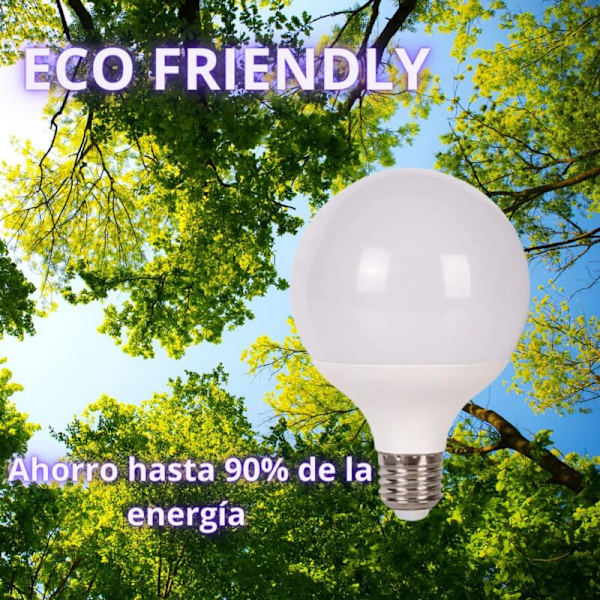 E27 sfärisk LED-lampa, G95-lampa, 15W varmt ljus 3000K, lämplig för vardagsrum, kontor, sovrum, hem, garage, verkstad, byggarbetsplats, trappor