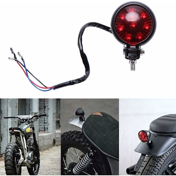 12V Motorcykel Bakljus Röd Stopplampa Led Bakbromsljus För Street Bike Chopper Bobber Cafe Racer Cruiser Custom.
