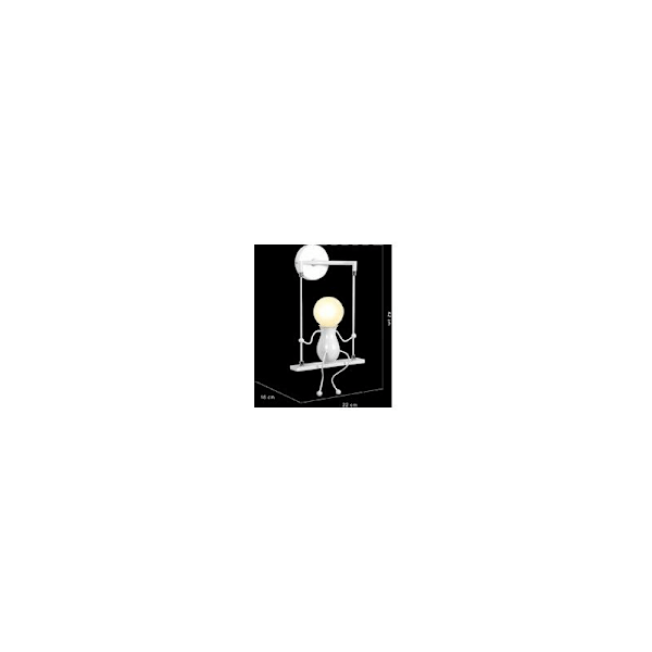 Enkel vegglampe med svingende dukke for barn - Moderne vegglampe i jern for stue og soverom - Kreativt lys (2 stk hvite) HIASDFLS