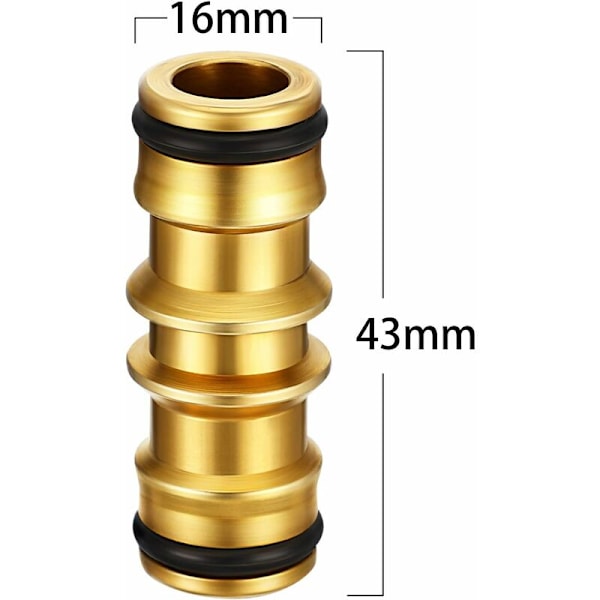 2 pak messing haveslange fittings til haveslangehane (dobbelt messing han-stik)