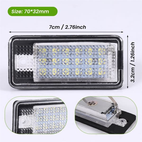 Hvid LED-nummerpladelys til bil - A3 S3 8P A4 B6 B7 A5 A6 4F A8 S8 C6