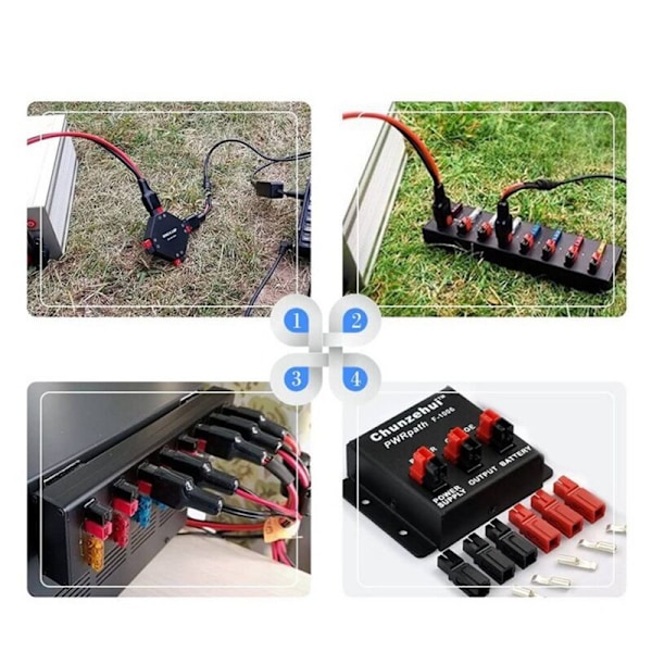 15A Power Connector Assortment Kit Disconnect Terminals Modular Battery Connector 16-20AWG
