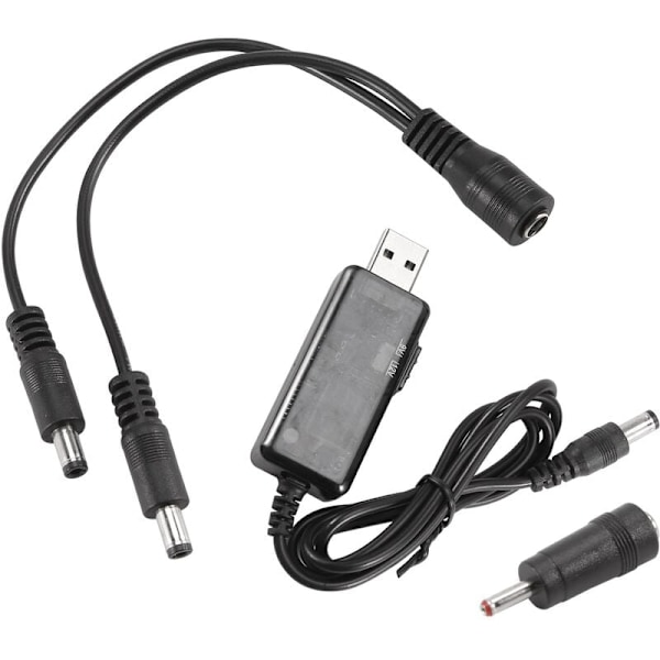 USB-tehostuskaapeli 5V Step Up 9V 12V DC jännitteenmuunnin Jännitteenmuuntaja 1A Step Up DC-säädin kytkimellä ja jännitemittarilla LED-näyttö