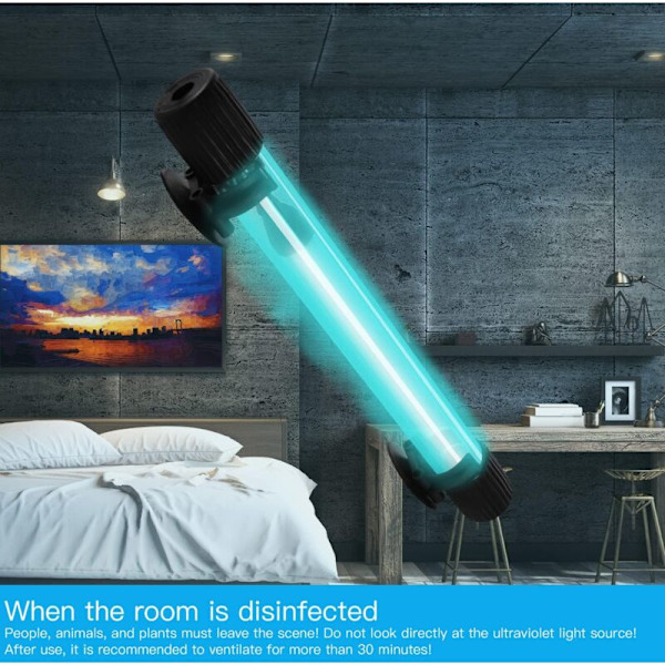 13w UV Ultraviolet Desinfektionslampe, UVC-sterilisator, Nedsænkbar Lampe, Akvarium Sterilisator til Bil, Husholdning, Køleskab, Toilet, 220-240v til 1 P