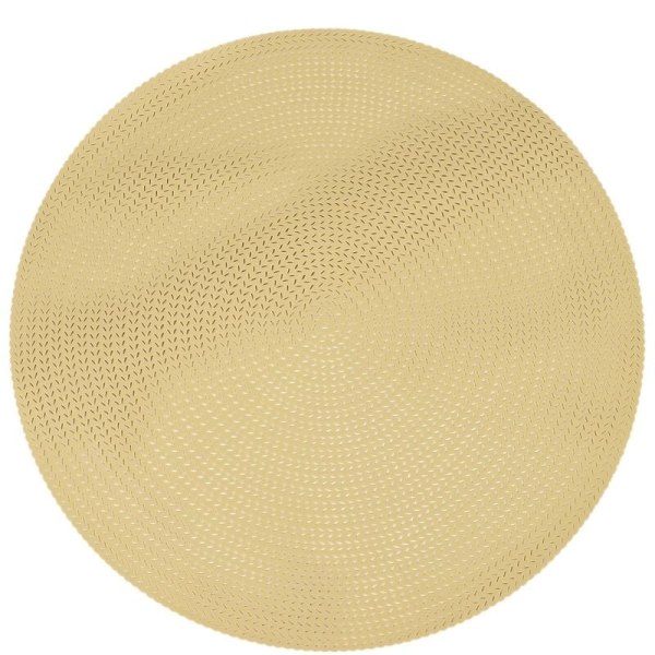 38CM Rund Hotel Restaurang Placemat PVC Isolering Bordsmatta Anti-Scalding Steak Skydd Ljus Guld