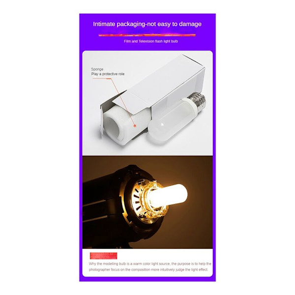 1 kpl E27-tyyppinen 150W 250W putkilamppu 220V-240V SK400WII DP600W valokuvausflashin mallinnusvalolle