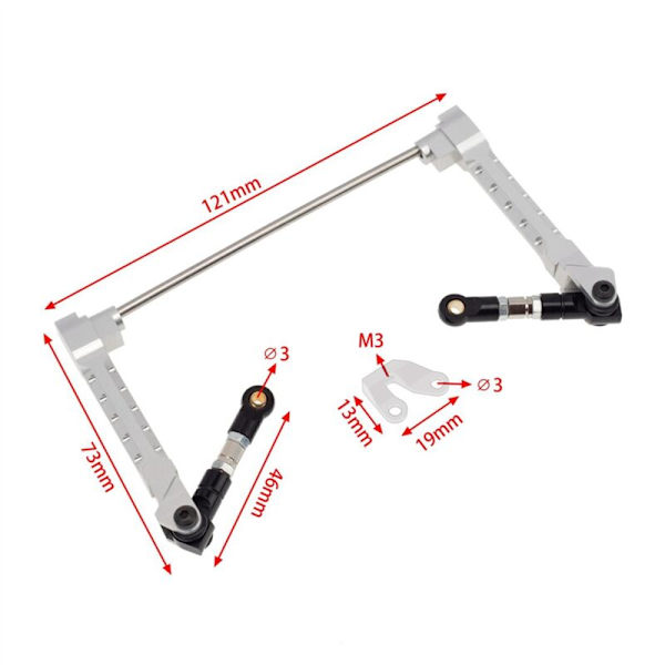 Metallisk anti-vipp stabilisatorstang for Axial RR10 90048 90053 90025 90026 90050 Wraith 90018 1/10 RC Crawler Car, 1