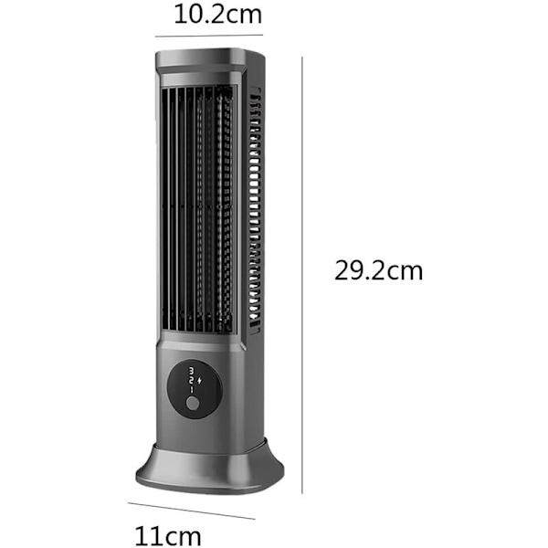 Osvävande bordsfläkt för kylning med 3 vindhastigheter, USB-driven LED-display för sovrum, vardagsrum, kontor, grå