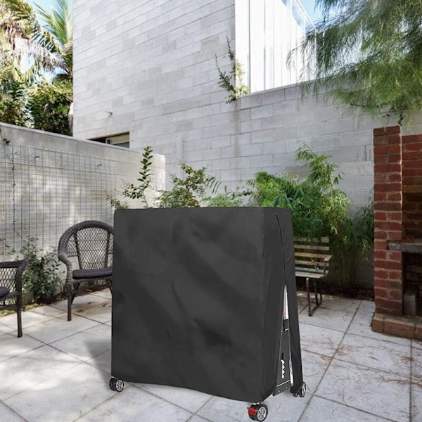 Udendørs bordtennisbordcover PVC-belægning ventilationsåbninger - Vandafvisende presenning til bordtennis, UV- og vejrbestandig - 185x165x70 cm Bla