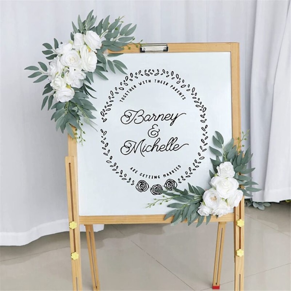 Kunstig Blomsterkit til Bryllupsbue, Bohemian Eucalyptus Girland, Gardiner, Bryllupsdekoration, Velkomstskilt, A