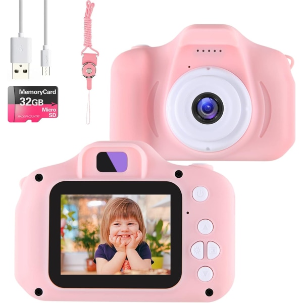 Nine Cube barnkamera liten leksakskamera för 3-7 år flickor, toddler 1080P 2 tum, digitalkamera för barn Födelsedagspresent