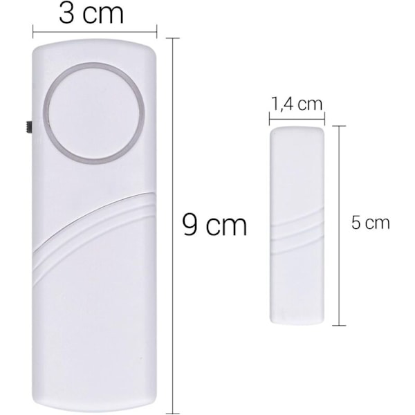 Dörr- och fönsterlarm - Set med 4x Trådlöst Inbrottslarm - Hem Säkerhet Mot Inbrott - Magnetisk Drift - 100 dB