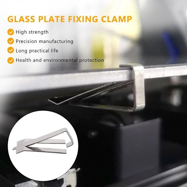 50 stk. Glasplade-fjederklemmer til 3 Pro, 3S, 5 Pro, -20 PRO, -10S Pro 3D-printer