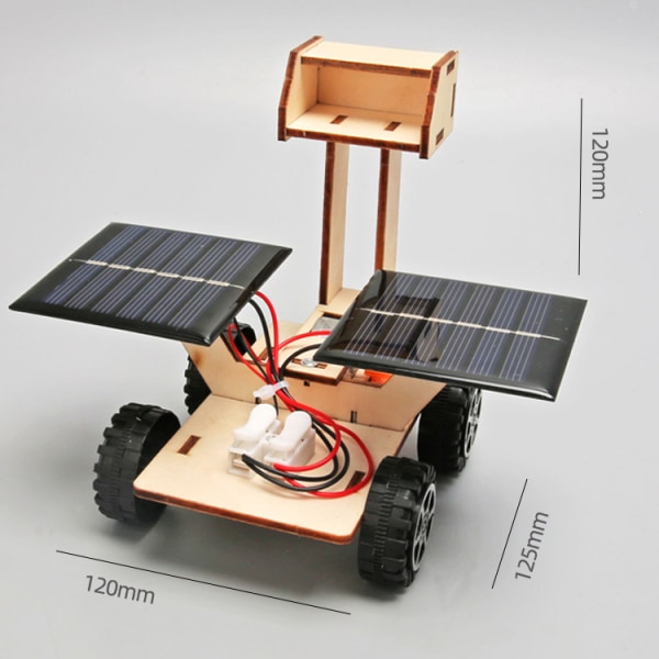 Børneteknologi gør-det-selv håndlavet lille måneudforskning køretøj sol legetøj køretøj fysisk model videnskabeligt eksperiment legetøjsmodel
