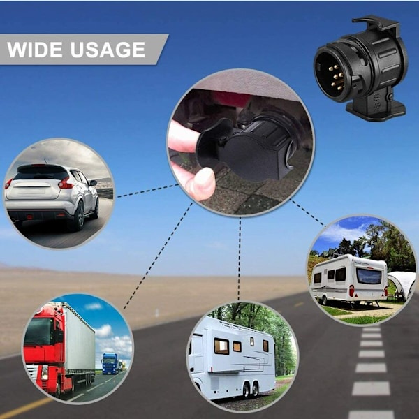 13/7 Ny Version 13-polet til 7-polet Trailer Hitch Stik Adapter til Bil Trailer til 13-polet