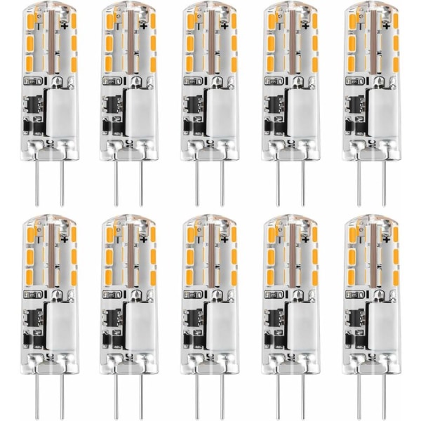 G4 LED-lamput 12V AC/DC Lämmin valkoinen 3000K 120LM,2W，15-20W Halogeeni G4 Bi-Pin Vaihto Kapseli JC-tyyppiä Energian säästö, Ei himmennettävä valo（10 kpl）