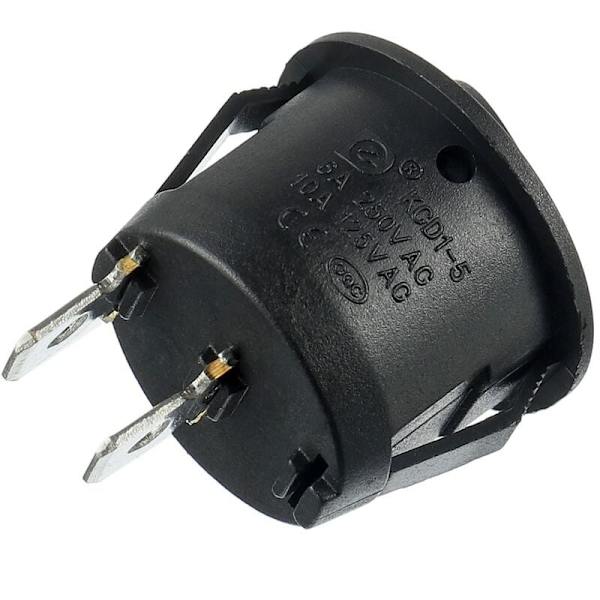 Svart rund vippströmbrytare 10 st på/av 2 stift AC 6A (250V) 10A (125V) SPST tryck vippknapp för bilbåt marin lastbilsljus hushåll
