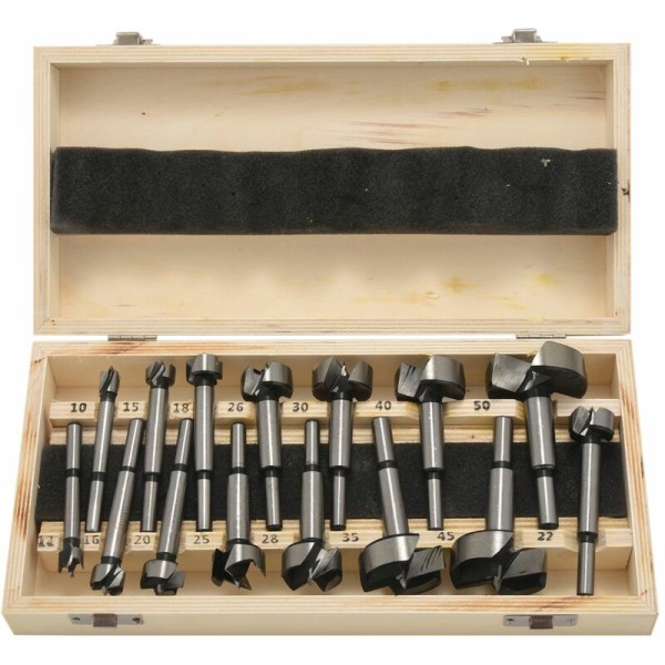 Forstner Drill Bit Set 15 Pieces Series Woodworking Hole Sawing Drilling Cutting Tool Kit for Woodworking, Furniture, Door Hinge Drilling Hole