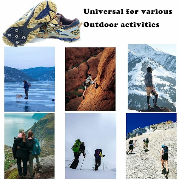 Issko, skridsikre udendørs issko, gribere til fiskeudstyr, 5 kløer, snegreb, kleets, støvler, sko, isvandring, jogging, klatring, vandring - Univ