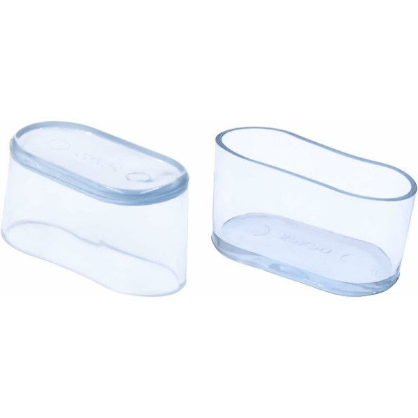 52-pack Transparenta Ovalformade Stolsbenskydd i Mjuk PVC för Stols- och Bordben 20 x 40 mm (2,0 x 4,0 cm)