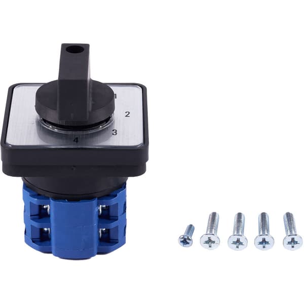 Master Control Rotary Cam Changeover Switch 8 Terminaler 5 Positioner 20A Svart + Blå