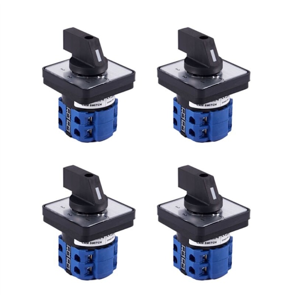 4X Kamomkopplare Rotationshuvudkontroll 8 Terminaler 5 Positioner 20A Svart + Blå