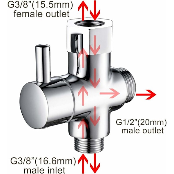 Massiv messing 3-vejs ventil 3/8\" toilet diverter ventil adapter WC-Fei Yu