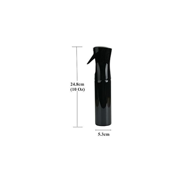 Tom Sprayflaska Fin Dimma Sprayflaska Vattensprayflaska Kontinuerlig Spray Återfyllningsbar Tom Sprutflaska för Klotter Frisyrer, Svart, 1 Styck, 300ml