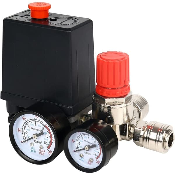 Trycksensor Luftkompressor Tryckregulator Kompressor med tryckmätare Switch Luftkompressor Kontrollventil