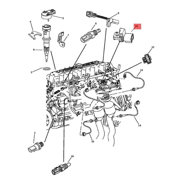56044545AA Manifold Absolute Pressure Sensor Standard Ignition MAP til Grand L6 4.0L 2003-2004 56044545AB