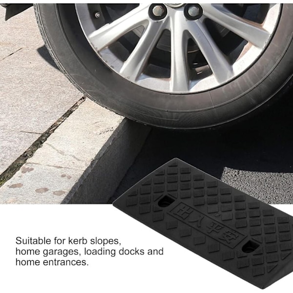 Plastramp för trottoar Bärbar tröskelramp 5 cm tjocklek för billastning Docktillbehör (svart)