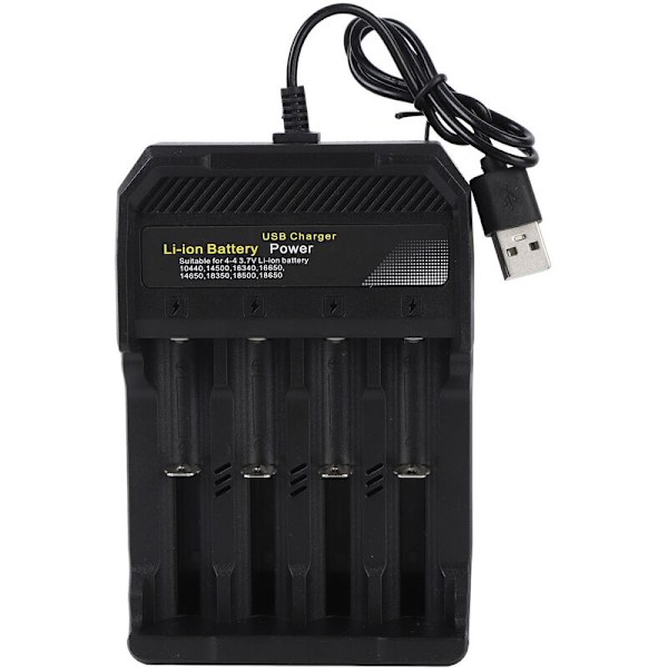 18650 Batteriladdare Oberoende Laddning 4 Fack Universal Smart Batteriladdare för 10440 14500 16340 16650 14650 18350 18500 18650 Litiumjonbatteri