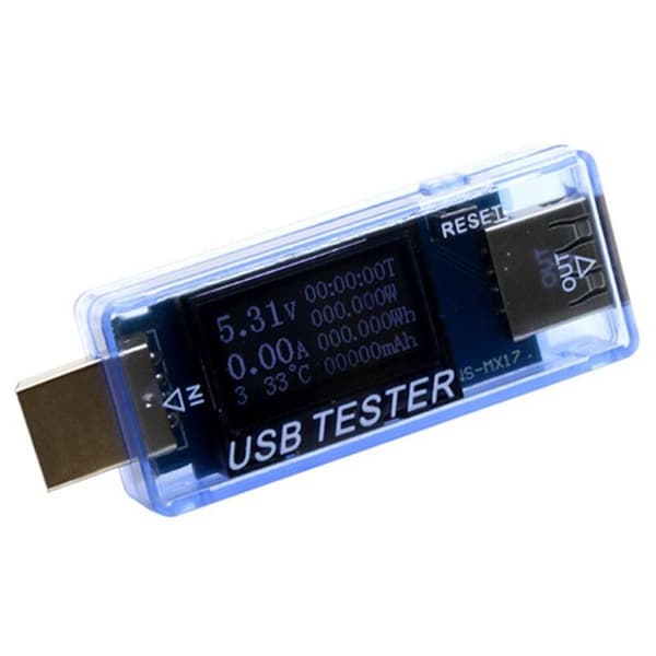 USB-testare DC-effektmätning 4V-30V Digital Voltmeter Voltmeter Power Bank Wattmeter Spänningstestare Doktor Detektor, Blå