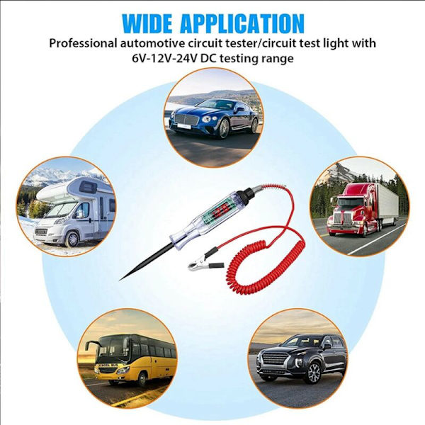 Bil Truck Krets Testpenn, Bil Krets Tester, Digital Elektrisk Krets LCD Tester Truck Spenning Probe Penn (3-70V)