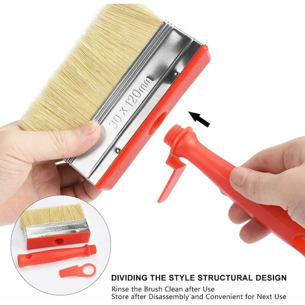 2-pack Däckfärg Penslar, Skjul, Staket, Däck & Träblock Penslar, för Trä, Träblock, Glansvägg, Möbelmålning (30x120mm)