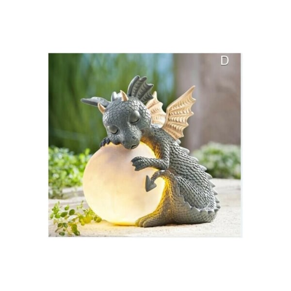 Meditation Dragon Garden Statue Handmade Resin Statue Decoration