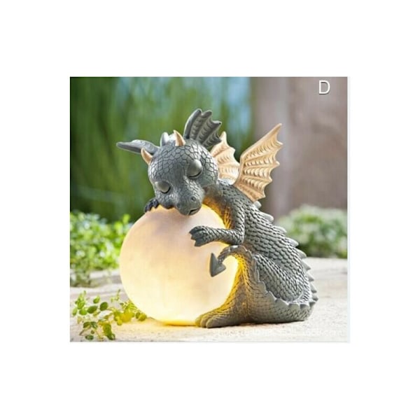 Meditationsdrage Have Statue Håndlavet Resin Statue Dekoration