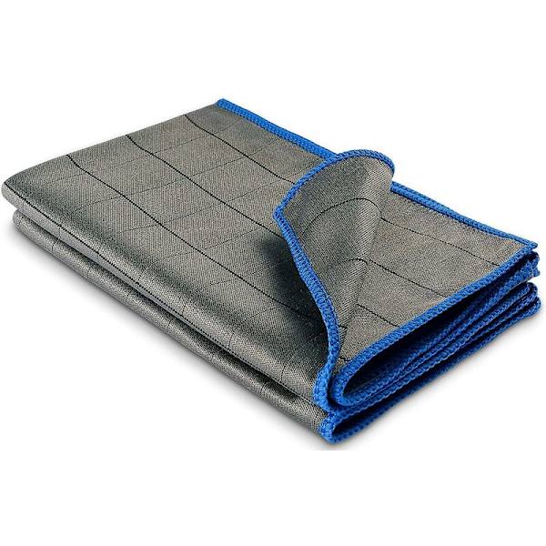 4X Profesjonelle Mikrofiber Glasskluter 400 g/m2 - stripeløs rengjøring av vinduer, glass - Ekstremt absorberende, lofri poleringskluter 50x40c
