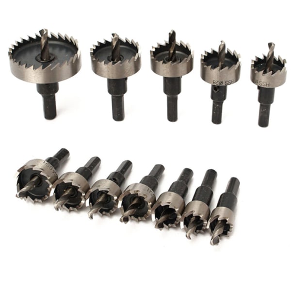 Alloy Hole Saw Set 12 Pieces High Speed ​​Steel Drill Bits (15/16/18/20/21/22/25/26/28/30/35/50) Mm